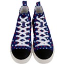 Patriotic Red White Blue Stars Blue Background Men s Mid-Top Canvas Sneakers View1