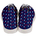 Patriotic Red White Blue Stars Blue Background Men s Mid-Top Canvas Sneakers View4