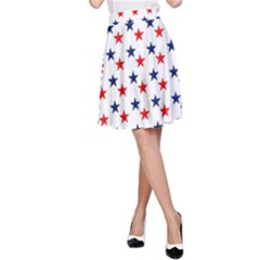 Patriotic Red White Blue Stars Usa A-line Skirt by Celenk