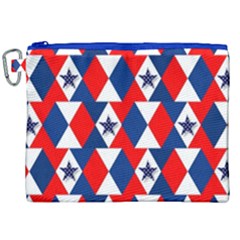 Patriotic Red White Blue 3d Stars Canvas Cosmetic Bag (xxl) by Celenk
