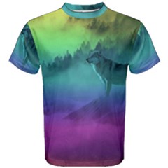 Yellowstone Wolfs Sunset Men s Cotton Tee by PodArtist