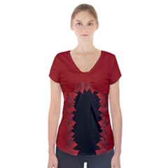 Canada Maple Leaf  Short Sleeve Front Detail Top by CanadaSouvenirs