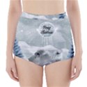 Cute Polar Bear Baby, Merry Christmas High-Waisted Bikini Bottoms View1