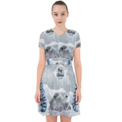 Cute Polar Bear Baby, Merry Christmas Adorable in Chiffon Dress