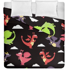Cute Flying Dragons Duvet Cover Double Side (king Size) by Bigfootshirtshop