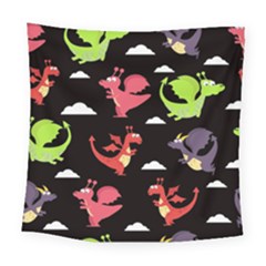 Cute Flying Dragons Square Tapestry (large) by Bigfootshirtshop