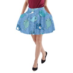 Cute Narwhal Pattern A-line Pocket Skirt by Bigfootshirtshop