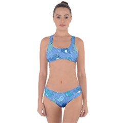 Cute Narwhal Pattern Criss Cross Bikini Set by Bigfootshirtshop