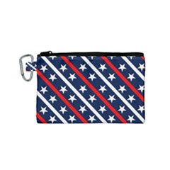 Patriotic Red White Blue Stars Canvas Cosmetic Bag (small)