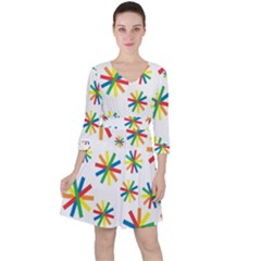 Celebrate Pattern Colorful Design Ruffle Dress