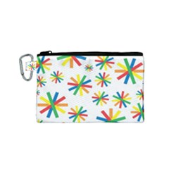 Celebrate Pattern Colorful Design Canvas Cosmetic Bag (small)