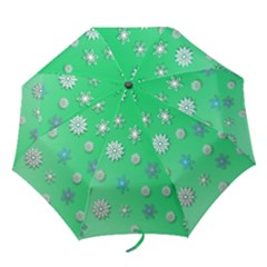 Snowflakes Winter Christmas Overlay Folding Umbrellas by Celenk