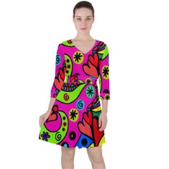 Seamless Tile Background Abstract Ruffle Dress