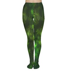 Bokeh Background Texture Marijuana Women s Tights