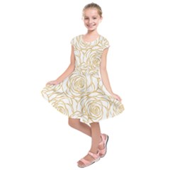 Yellow Peonies Kids  Short Sleeve Dress by NouveauDesign