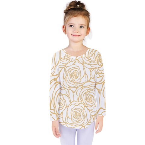 Yellow Peonies Kids  Long Sleeve Tee by NouveauDesign