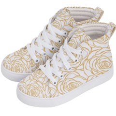 Yellow Peonies Kid s Hi-top Skate Sneakers by NouveauDesign