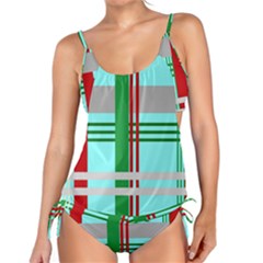 Christmas Plaid Backgrounds Plaid Tankini Set by Celenk