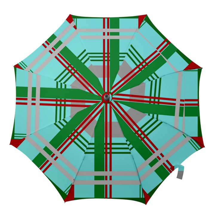 Christmas Plaid Backgrounds Plaid Hook Handle Umbrellas (Large)