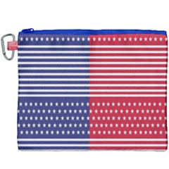 American Flag Patriot Red White Canvas Cosmetic Bag (xxxl) by Celenk