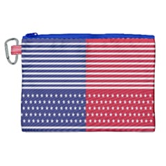 American Flag Patriot Red White Canvas Cosmetic Bag (xl) by Celenk