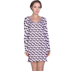 Halloween Lilac Paper Pattern Long Sleeve Nightdress by Celenk
