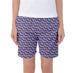 Bat Halloween Lilac Paper Pattern Women s Basketball Shorts