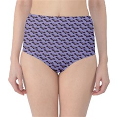 Bat Halloween Lilac Paper Pattern High-Waist Bikini Bottoms