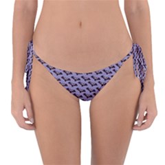 Bat Halloween Lilac Paper Pattern Reversible Bikini Bottom