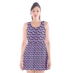 Bat Halloween Lilac Paper Pattern Scoop Neck Skater Dress