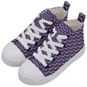 Bat Halloween Lilac Paper Pattern Kid s Mid-Top Canvas Sneakers View2