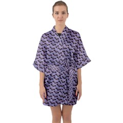 Bat Halloween Lilac Paper Pattern Quarter Sleeve Kimono Robe