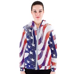 Usa Flag America American Women s Zipper Hoodie by Celenk