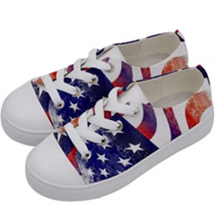 Usa Flag America American Kids  Low Top Canvas Sneakers by Celenk