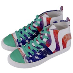 Usa Flag America American Women s Mid-top Canvas Sneakers by Celenk