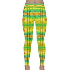 Birds Beach Sun Abstract Pattern Classic Yoga Leggings by Celenk