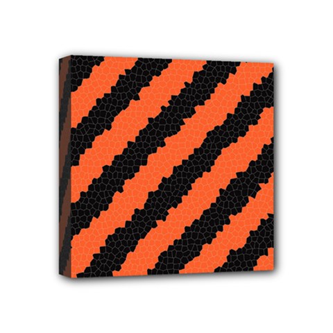 Black Orange Pattern Mini Canvas 4  x 4 