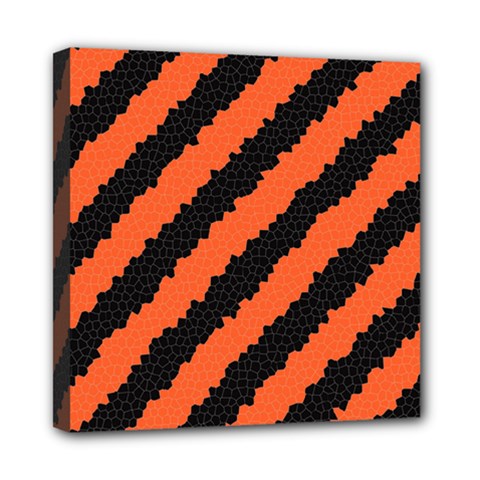 Black Orange Pattern Mini Canvas 8  x 8 