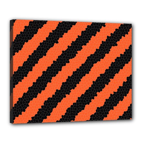 Black Orange Pattern Canvas 20  x 16 