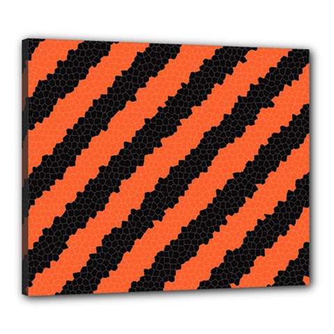 Black Orange Pattern Canvas 24  x 20 