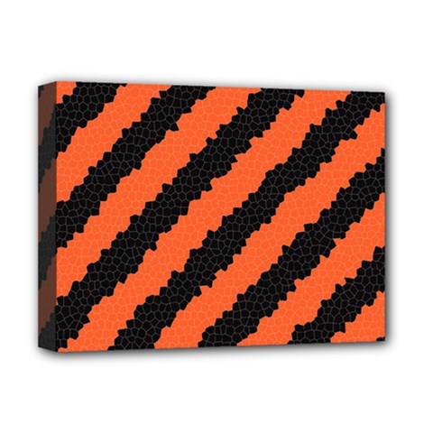 Black Orange Pattern Deluxe Canvas 16  x 12  