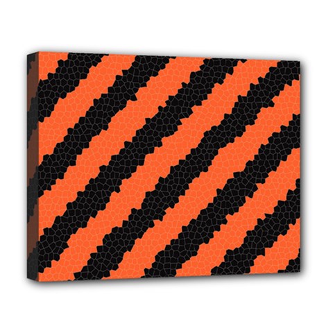 Black Orange Pattern Deluxe Canvas 20  x 16  