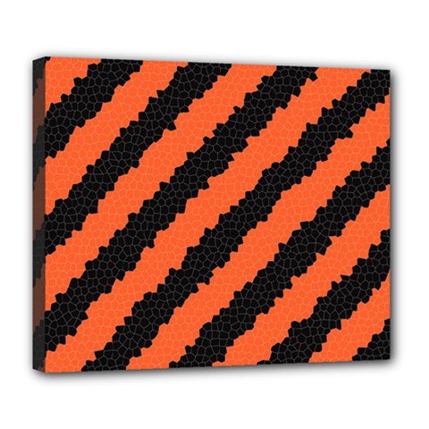 Black Orange Pattern Deluxe Canvas 24  X 20   by Celenk