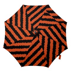 Black Orange Pattern Hook Handle Umbrellas (Medium)