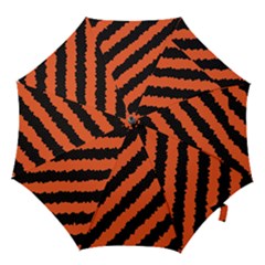 Black Orange Pattern Hook Handle Umbrellas (Small)