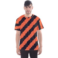 Black Orange Pattern Men s Sports Mesh Tee