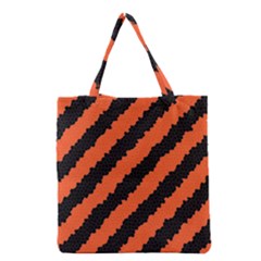 Black Orange Pattern Grocery Tote Bag