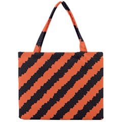 Black Orange Pattern Mini Tote Bag