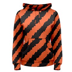 Black Orange Pattern Women s Pullover Hoodie