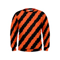 Black Orange Pattern Kids  Sweatshirt